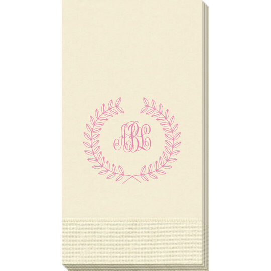 Renaissance Wreath with Monogram Guest Towels